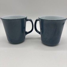 Lot of 2 -Vintage Slate Blue Milk Glass Pyrex...