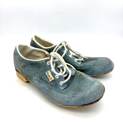 Vintage Hyde Blue Suede Leather Retro Bowling Shoes Women s Size 6 Made in USA