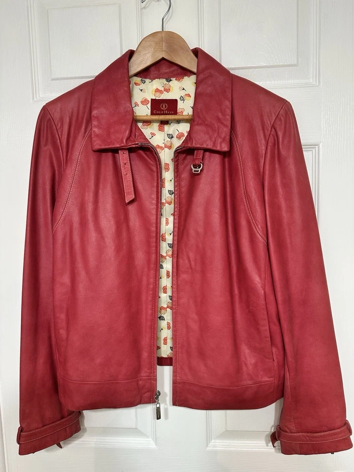 COLE HAAN - Thermore - Mujer Cuero Genuino, Piel - Chaqueta - Talla L - Nueva sin Etiquetas Foto 2 de 4