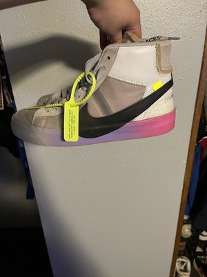 Nike Blazer Mid x Off-White Mid Top Lace-Up Sneakers Gray/White/Black