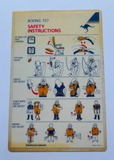 Australian Airlines Boeing 737 Safety Instructions Card Acceptable Condition+