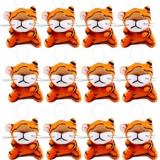 12 Pack Mini Tiger Animals Toys Small Plush Tiger Animal Keychain Tiny Animal...