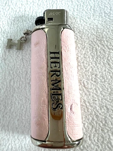 🔥Vintage HERMES Cigarette Lighter Holder Sleeve Case Cover PRE-OWNED PINK COLOR