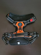 PHOEPET Medium Orange Chest Plate Dog Harness Adjustable Front Clip Handle