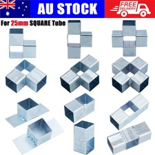 1-10PCS STEEL CONNECTOR JOINERS 25mm SQUARE Aviary Frame Trailer Cage Pipe Gate