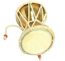 Handcrafted Lord Shiva Brass Damru Damroo for Puja Ghar | Small Shiva Damru 6cm