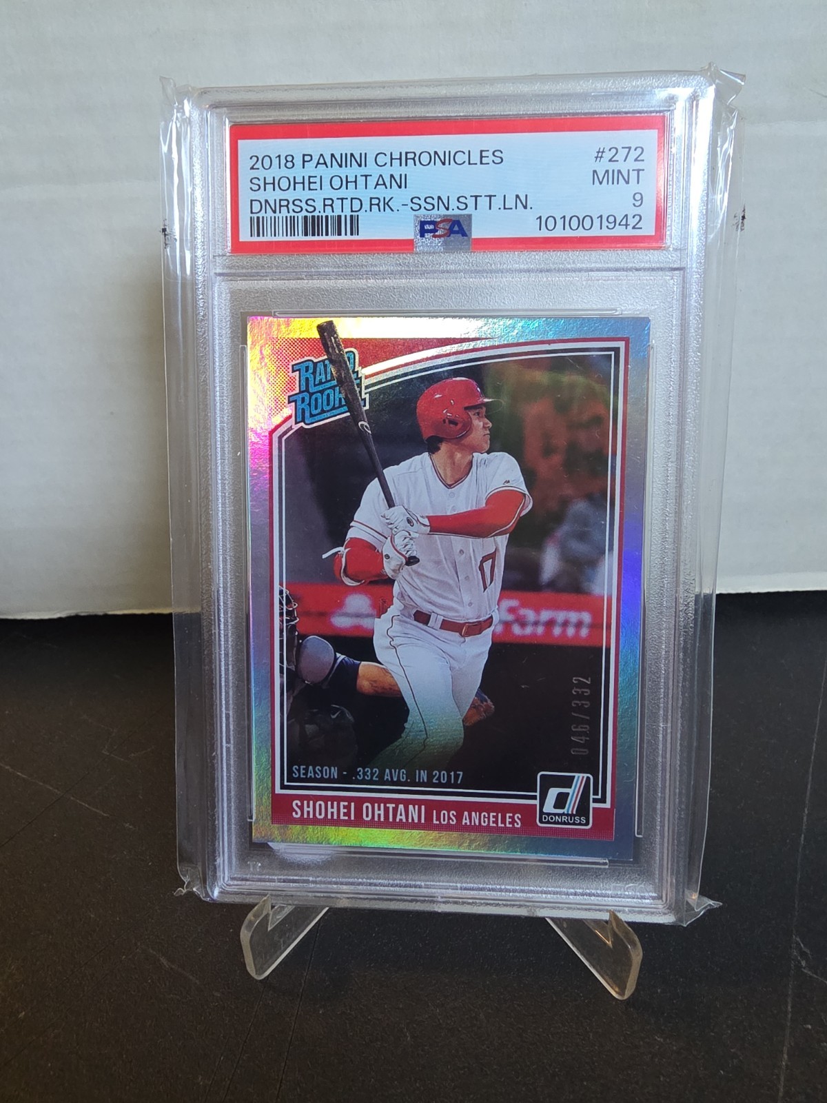 π₯ 2018 Panini Chronicles - Donruss Rated Rookies Shohei Ohtani /332 (RC) PSA 9 view 1