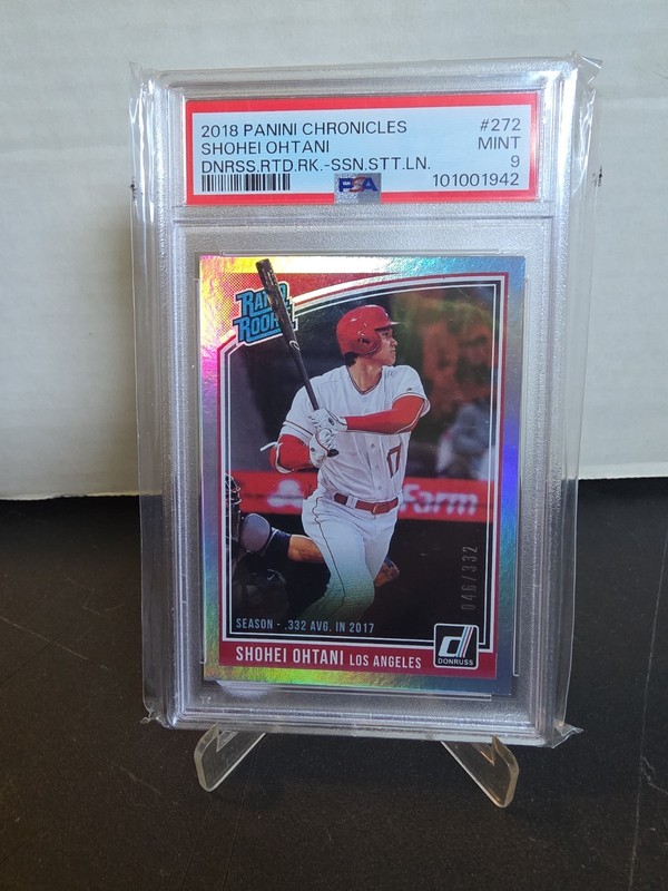 🔥 2018 Panini Chronicles - Donruss Rated Rookies Shohei Ohtani /332 (RC) PSA 9