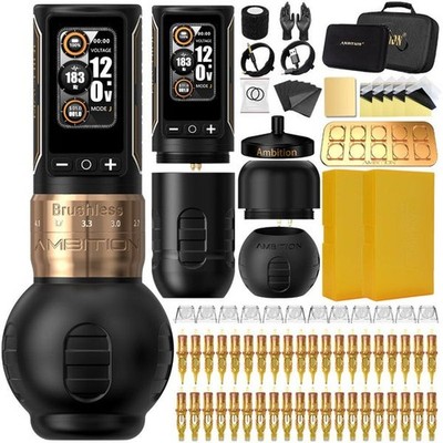 Ambition Ninja Max280 Tattoo Machine Kit Rotary Wireless Pen Professional