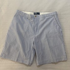 Polo Ralph Lauren Shorts Men's Size 38 Blue White Striped Seersucker Cotton
