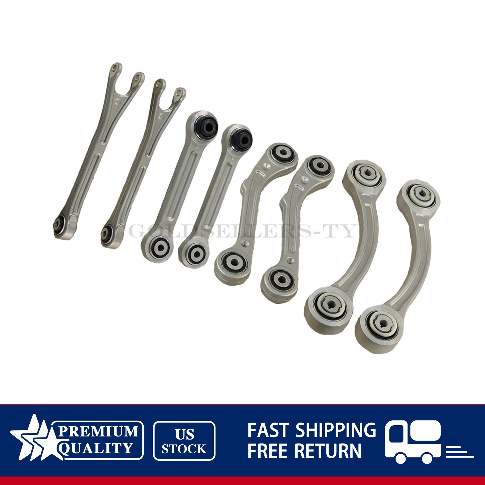 8PCS Rear Suspension Control Arm Set Fits Maserati Ghibli Quattroporte 14-16 US