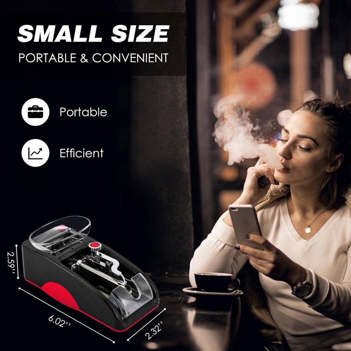 Rolling Machine Electric Automatic Injector Mini Roller Maker DIY Tool  (Red)