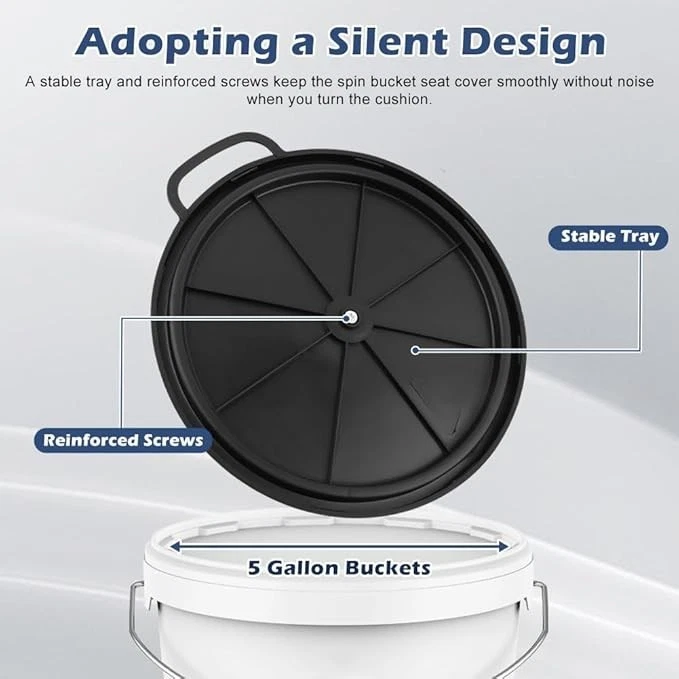 Ковшеобразное сиденье 5 галлонов, поворотная на 360 градусов губчатая крышка ковшеобразного сиденья для Cozy Sitti - Изображение 3 из 4