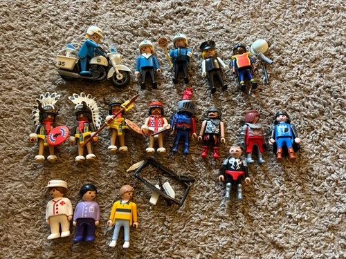 Vintage Mixed Playmobil GEOBRA Lot of Figures Police Natives Knights +