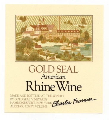 Vintage - Gold Seal American Rhine Wine Charles Fournier Wine Label - XL1i - Image 1 of 2