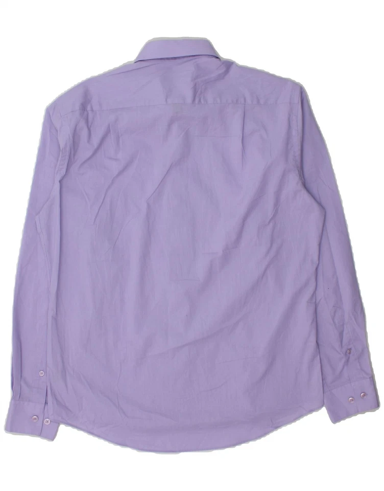 PIERRE CARDIN Mens Slim Fit Shirt Size 15 1/2 Medium Purple Cotton AL16 - Image 2 of 3