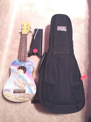 Luna Guitars Aurora Dragon Ukulele With Gig Case And Stand