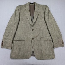 Ralph Lauren Sport Coat Mens 42L Beige Brown Wool Herringbone Blazer Canada