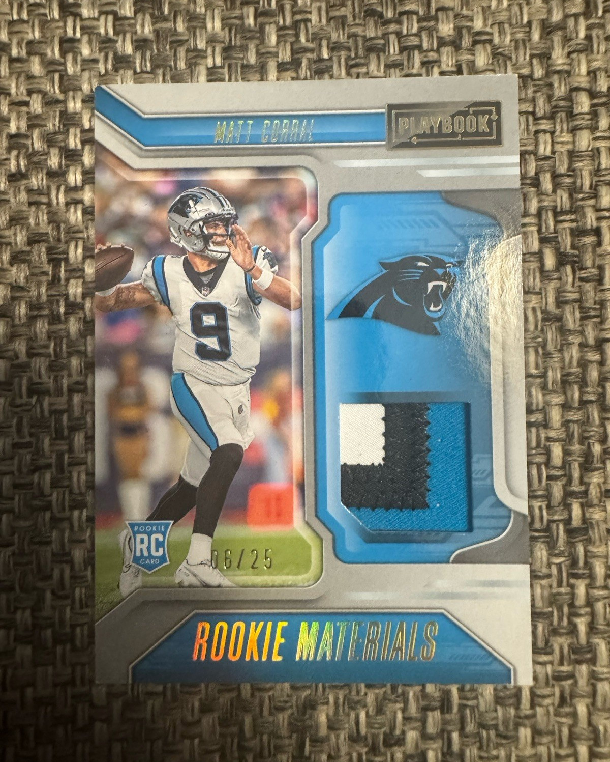 Panini 2022 Playbook Matt Corral Rookie Materials #RM-2 RC Memorabilia /25