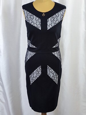 Roberto Cavalli Class Dress Black Lace Pencil Bodycon Stretch RRP 250  US 10