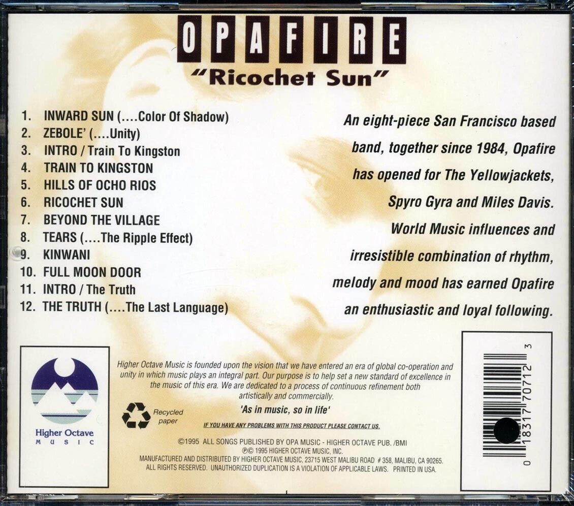 SEALED NEW CD Opafire - Ricochet Sun