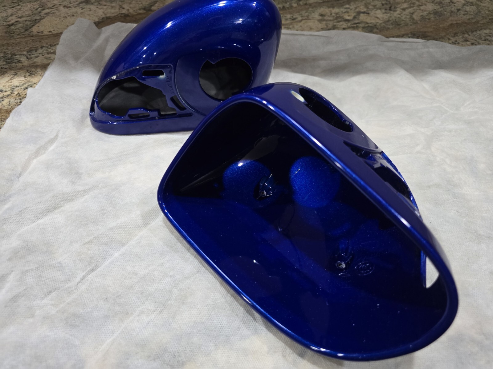 OEM 2020 McLaren Mirror Housing Caps Covers Pair AURORA BLUE 720S 