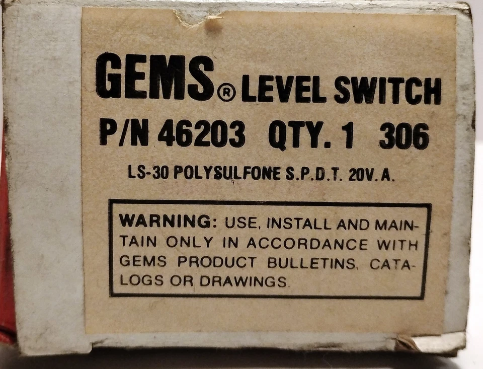 GEMS 46203 20 VA SPDT LS-30 Polysulfone Level Sensor - Image 3 of 4