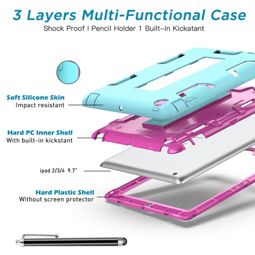 For iPad 6th 5th 4th 3rd Generation Case 9.7" Heavy Duty Shockproof Rugged Cover - Picture 11 of 66