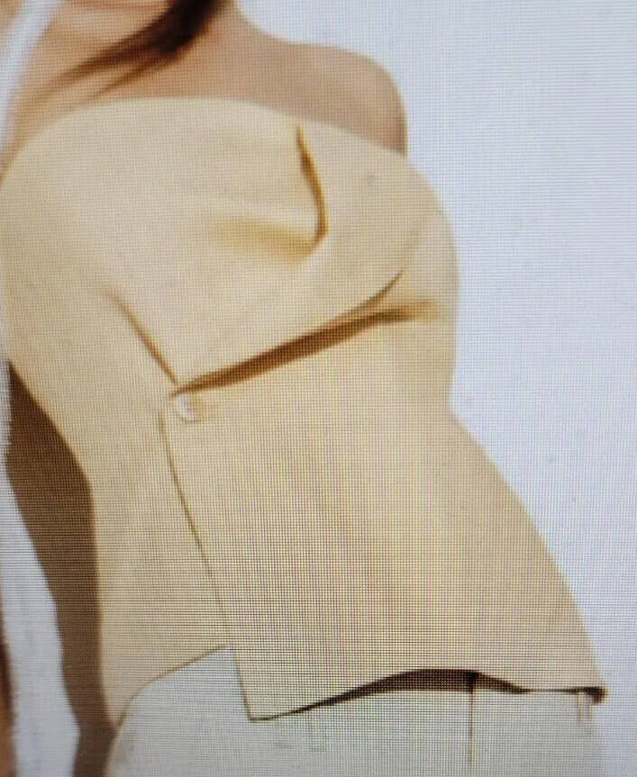Stunning Zara Asymmetric Cotton Cream STRAPLESS GABARDINE TOP sz LARGE Soldout image 6