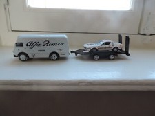   AU 1/43 FOURGON FIAT OM AVEC REMORQUE PORTE VOITURE ALFA MONTREAL RALLYE