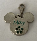 Walt Disney World Charm for Bracelet Mickey Minnie Mouse May Faux Emerald