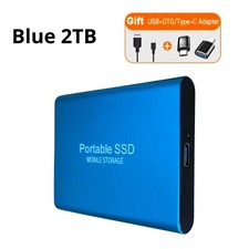 Hard Disk SSD 2TB esterno portatile Blu USB 3.1 Type C disco ad alta velocità