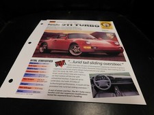 1990-1995 Porsche 911 Turbo Spec Sheet Brochure Photo Poster 91 92 93 94