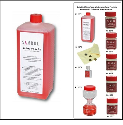 Münzreiniger-Sambol-1-Liter-Nachfüllpack-Münzbad-Münzen-Reiniger-SAFE-1871