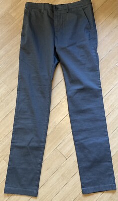 Tommy Hilfiger Hose Größe 34W 36L Bleecker bedruckte Struktur Chino dunkle Asche