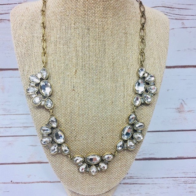 Vintage Rhinestone J Crew Statement Necklace Vtg eBay