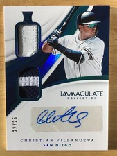 2018 Immaculate Collection Christian Villanueva #150 DUAL MATERIAL BLUE AUTO /25