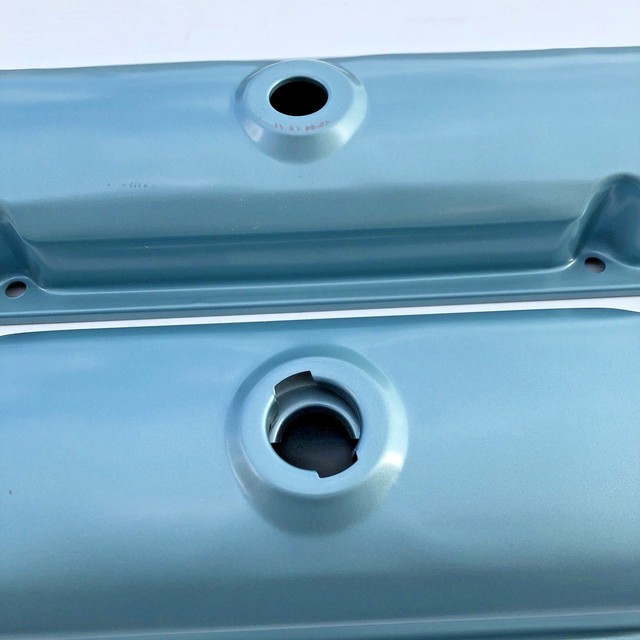 6772 GTO FIREBIRD VALVE COVERS DRIPPERS 6781 Pontiac 400 389 455 BLUE