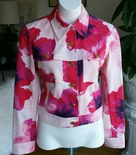 Celine Slim Femme Floral Denim Jacket  Made In France Size 38