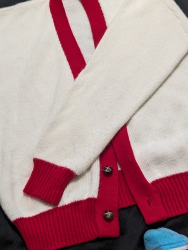 Vintage Ohio State University Brandon Knit Cardigan White/Red - Picture 2 of 6