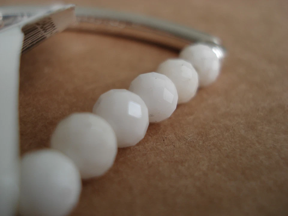 THOMAS SABO Plata Esterlina PUENTE DE AMOR Pulsera con Cuentas de Ágata Blanca Factadas  Foto 4 de 4