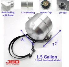 Gas Tank / Fuel Tank  Center Fill 1.5 Gallon 8 x7.5 Spun Aluminum 1/4 NPT Outlet