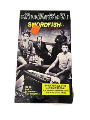 NEW Swordfish (VHS, 2001) Hugh Jackman, John Travolta, Halle Berry, SEALED