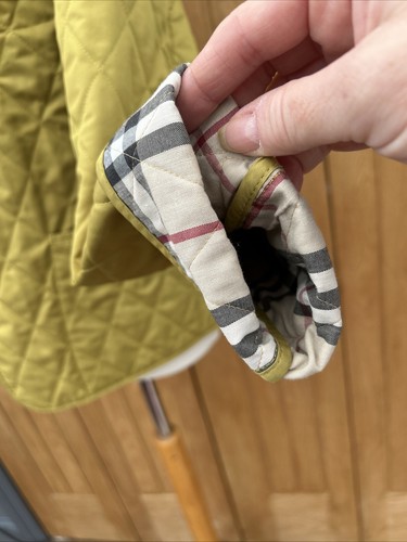 BURBERRY London England Jacket - MUSTARD Diamond Quilt - Nova PLAID - UK 10 - Picture 9 of 17