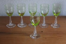 6 Antike Jugendstil Weingläser Hohlstengl Handgeschliffen um 1900