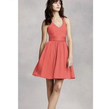 White by vera wang coral bow back halter dress