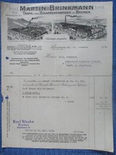 (910) Invoice Tobacco & Cigar Factories Martin Brinkmann, Bremen 1915
