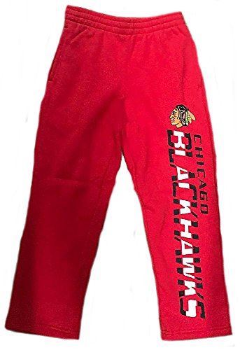 Youth Chicago Blackhawks Red Post Practice Open Bottom Sweatpants