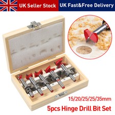 5Pcs Forstner Bit 15-35mm TCT Wood MDF Hole Saw Cutter Hinge Boring Drill Bit