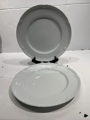 lot of 2 Spal Porcelanas Light gray white  Dinner plate made in portugal